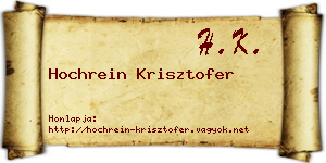 Hochrein Krisztofer névjegykártya